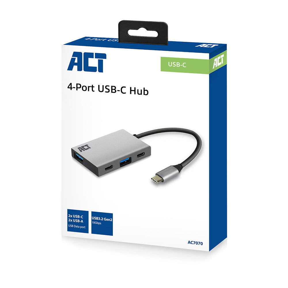 ACT 4-port USB-C Hub (2xUSB-C & 2x USB-A)