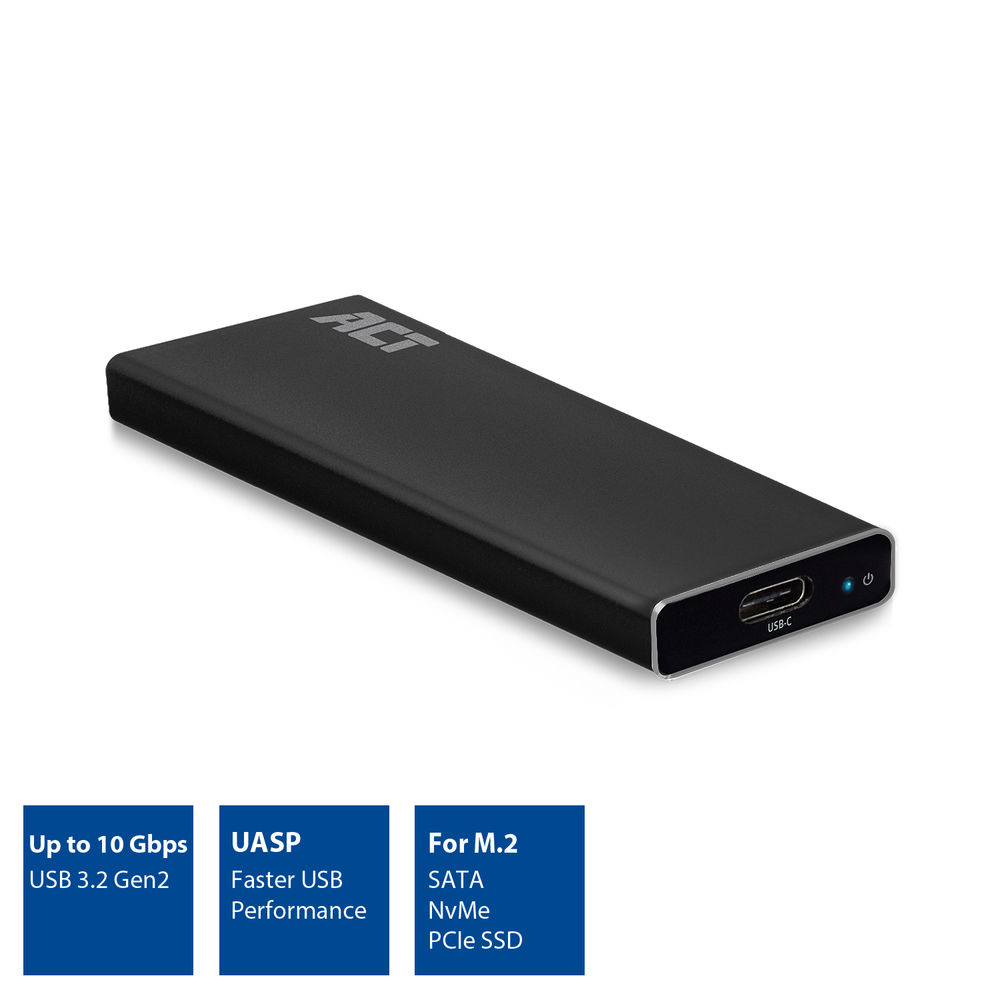 ACT M.2 SATA & NVMe SSD Enclosure USB-C