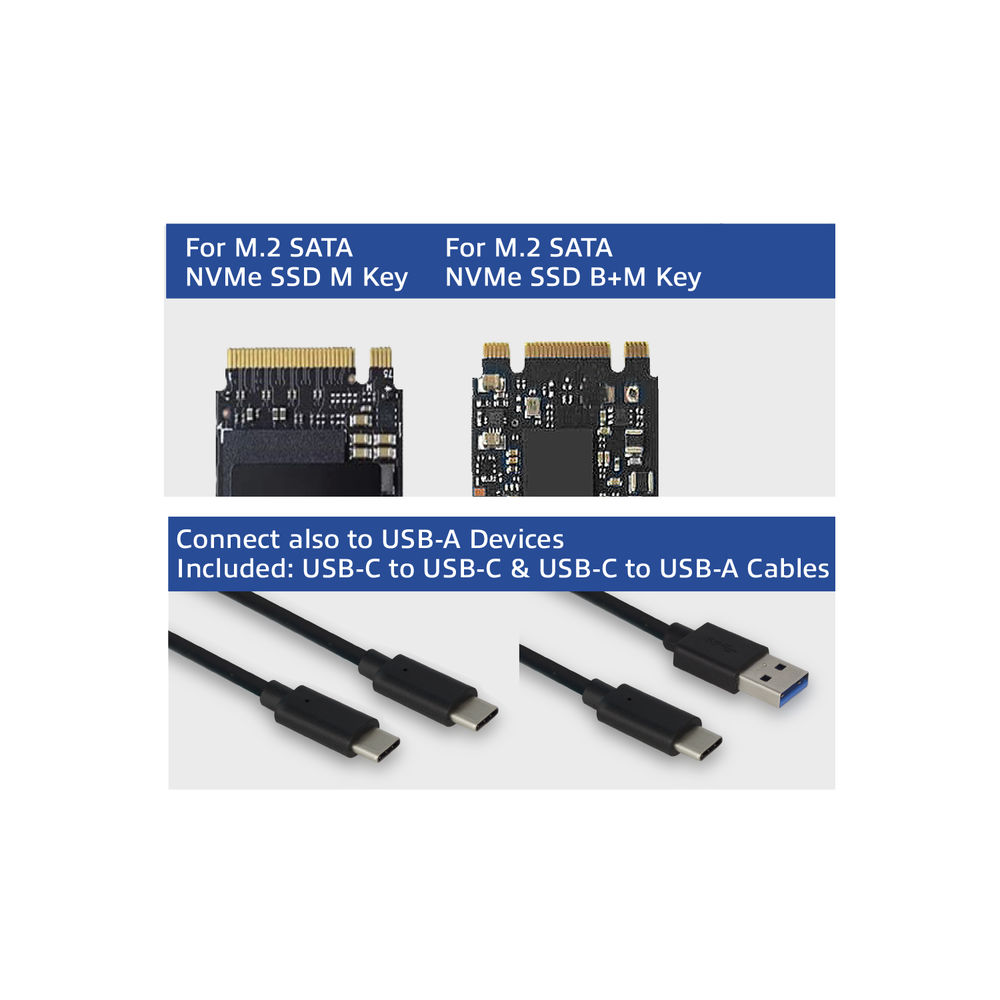 ACT M.2 SATA & NVMe SSD Enclosure USB-C