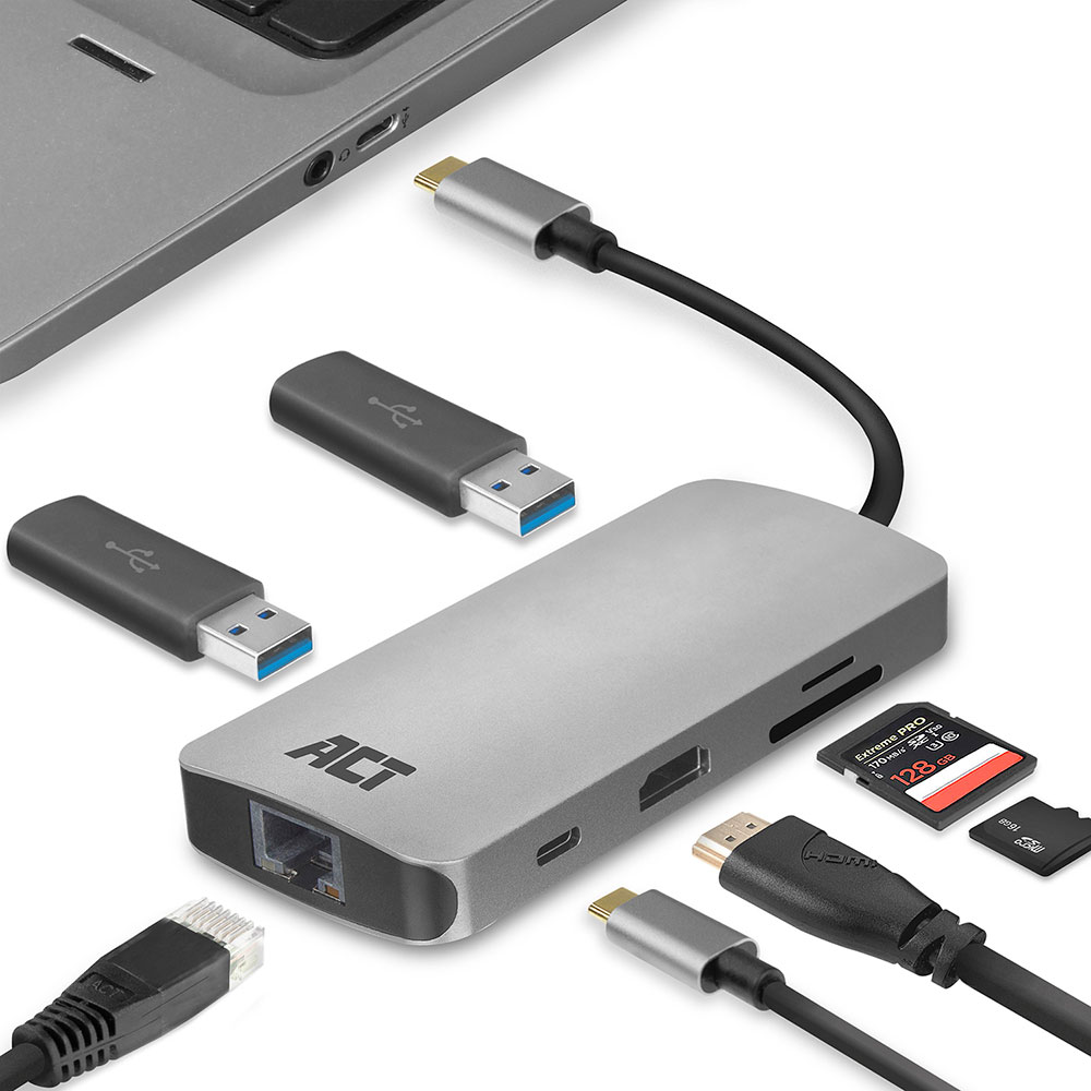 ACT USB-C 4K MultiPort Dock (HDMI/U SB/ETH/READER/USB-C)