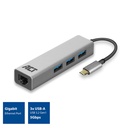 ACT USB-C Gbit Network Adapter w/US B Hub