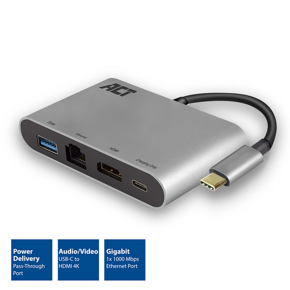 ACT USB-C Multiport Dock (HDMI/USB/ RJ45/USB-C)