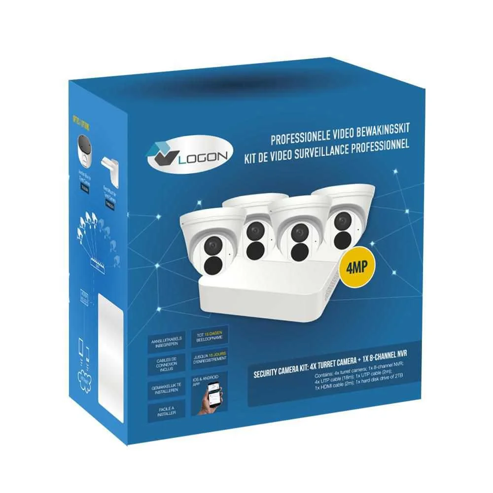 [LVK315] Surveillance Kit - 4x 4MP Turret + NVR 2TB