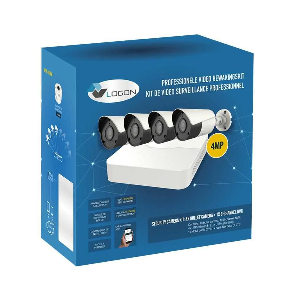[LVK310] Surveillance Kit - 4x 4MP Bullet + NVR 2TB