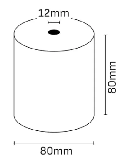 [ROLL-CAISSE-80x80x12-PBA] Rouleau de Caisse Thermique 80x80x12mm