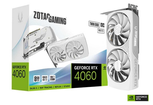 [ZT-D40600Q-10M] ZOTAC Geforce RTX 4060 8Gb Twin Edge OC White Edition